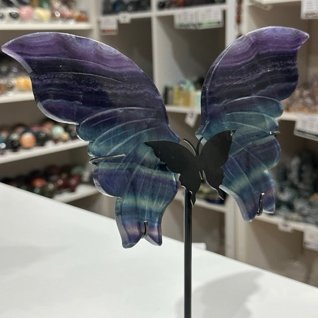 Rainbow Fluorite Butterfly Wings Set