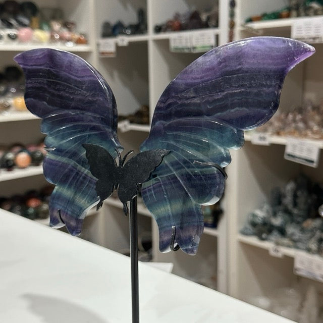 Rainbow Fluorite Butterfly Wings Set