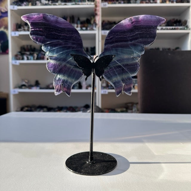 Rainbow Fluorite Butterfly Wings Set