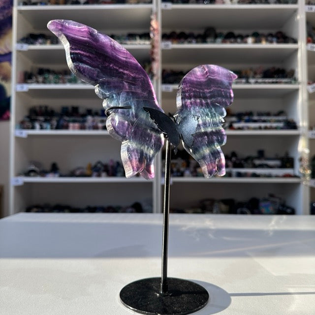 Rainbow Fluorite Butterfly Wings Set