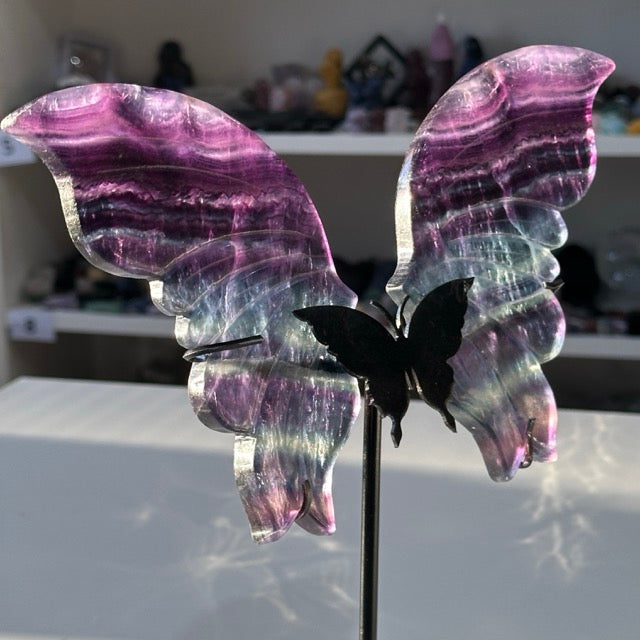 Rainbow Fluorite Butterfly Wings Set