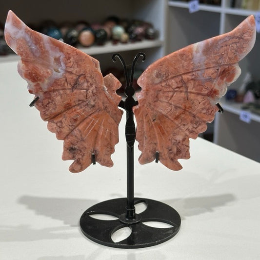 Pink Petal Agate Butterfly Wings