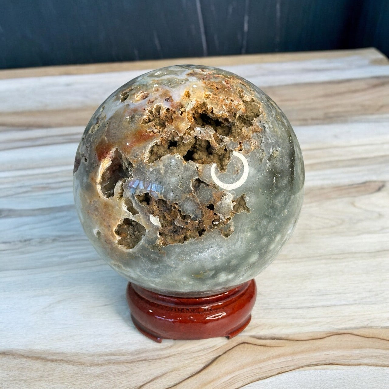 Ocean Jasper Sphere with Pyrite | 932g