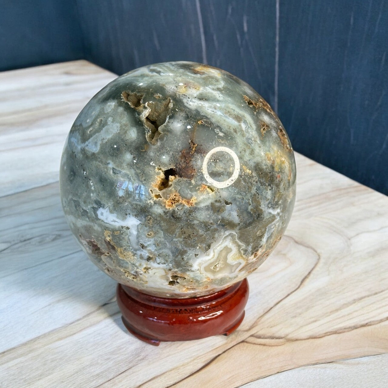 Ocean Jasper Sphere with Pyrite | 932g