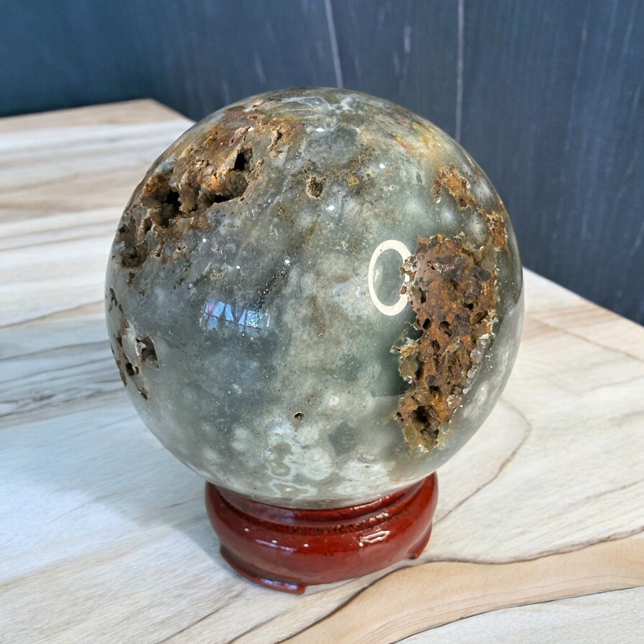 Ocean Jasper Sphere with Pyrite | 932g