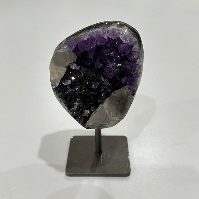 Amethyst with Calcite on Stand | A Grade