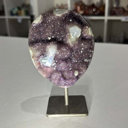 Rainbow Amethyst with Stalactite Eyes on Stand