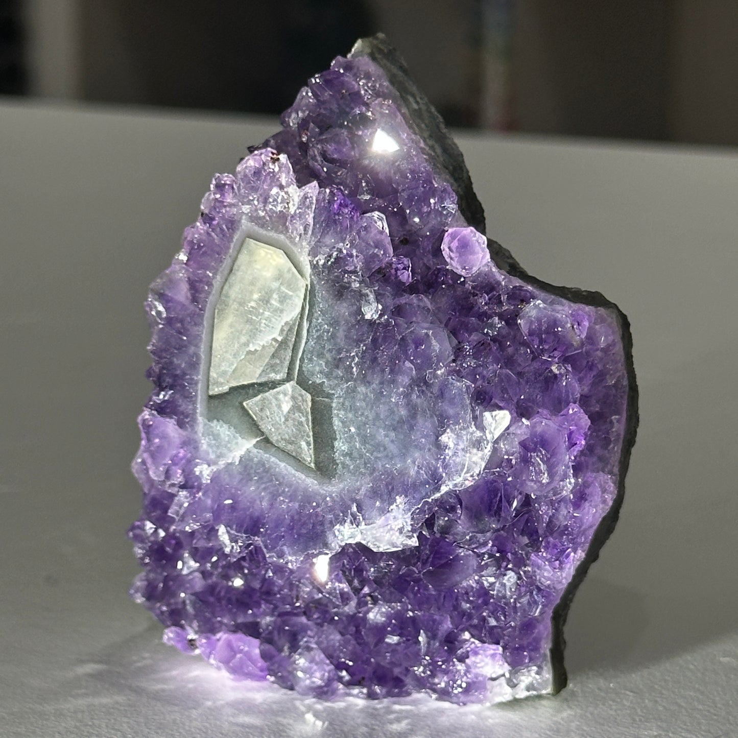 Amethyst Stalactite Eye with Calcite | 247g