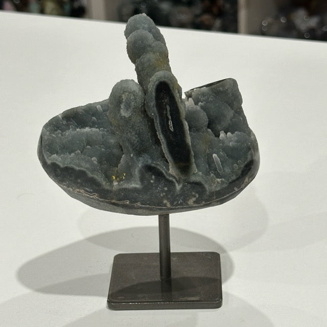 Rainbow Amethyst with Stalactite Eyes on Stand | Collectors Piece