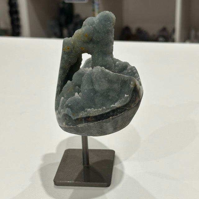 Rainbow Amethyst with Stalactite Eyes on Stand | Collectors Piece
