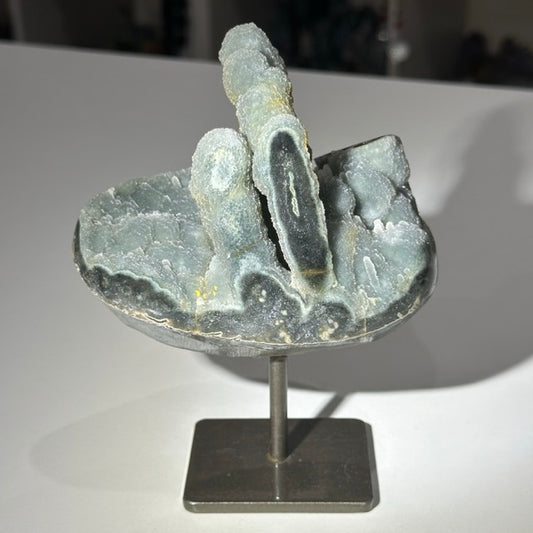 Rainbow Amethyst with Stalactite Eyes on Stand | Collectors Piece