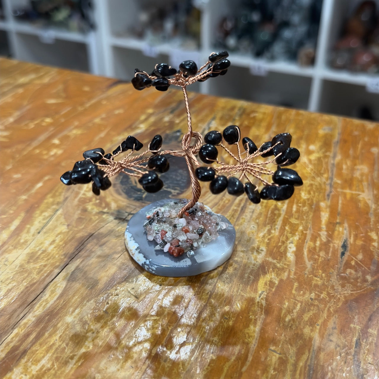 Crystal Chip Tree | Black Obsidian Small