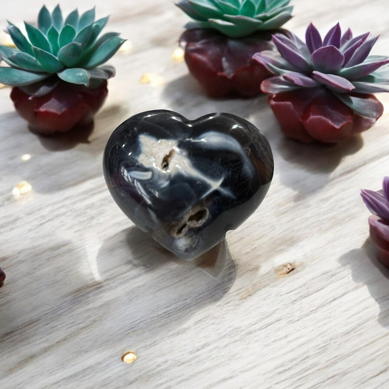 Orca Agate Heart