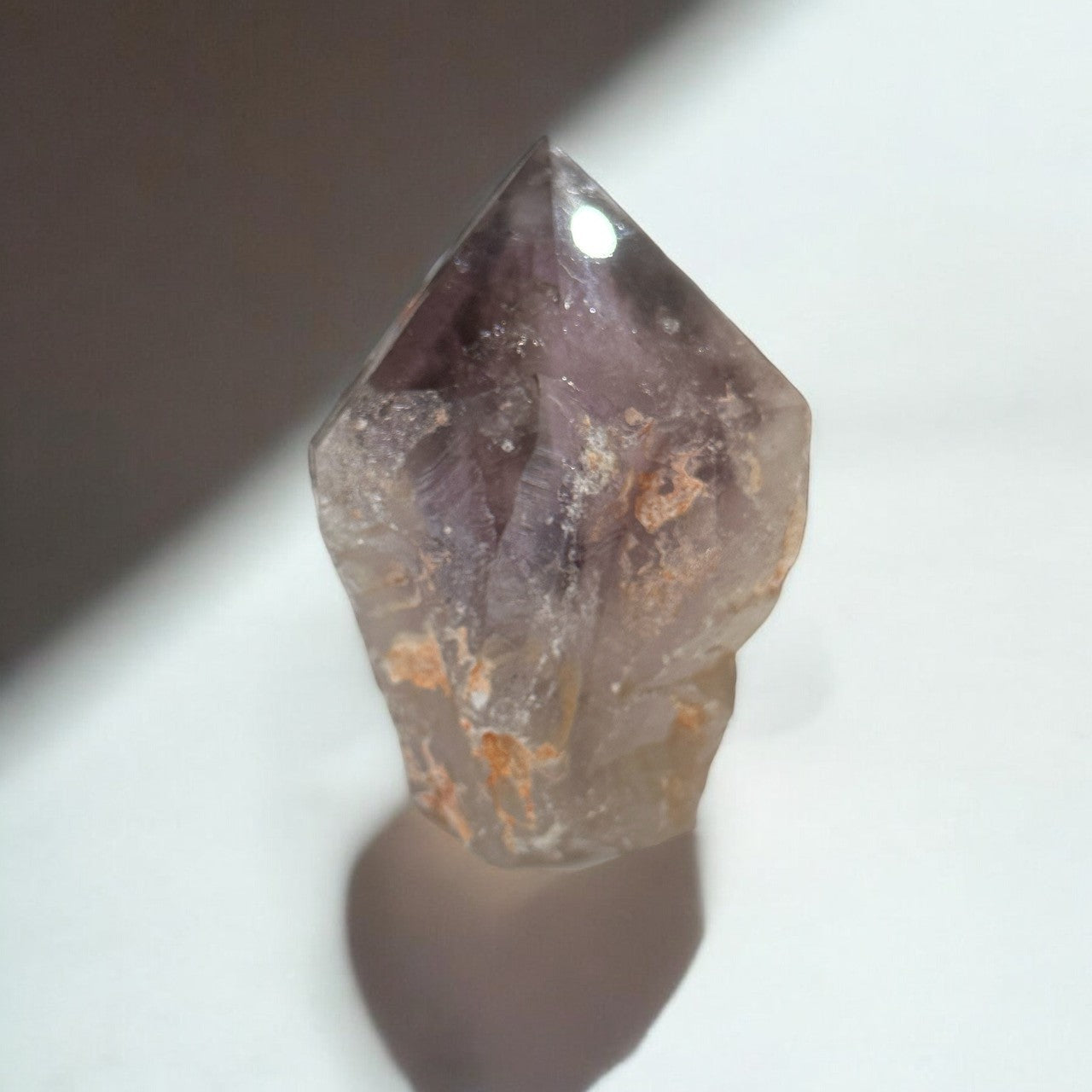 Amethyst with Smoky Quartz Chunky Point