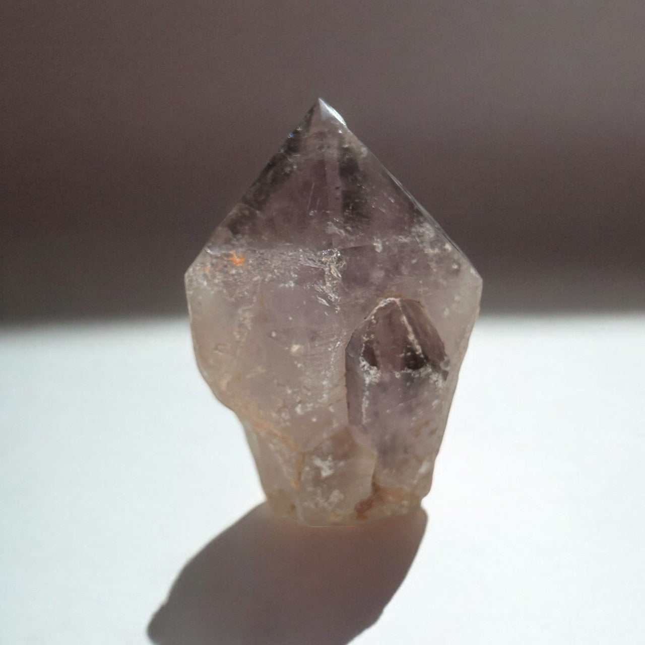 Amethyst with Smoky Quartz Chunky Point