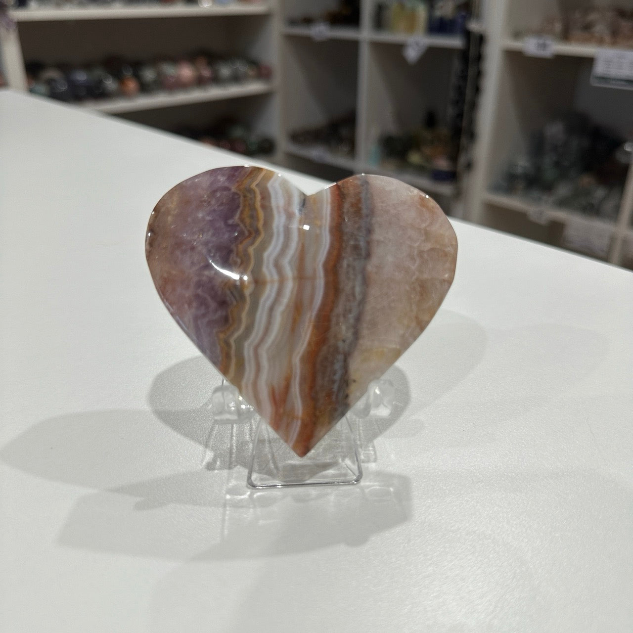 Amethyst & Mexican Agate Heart | Crazy Amethyst