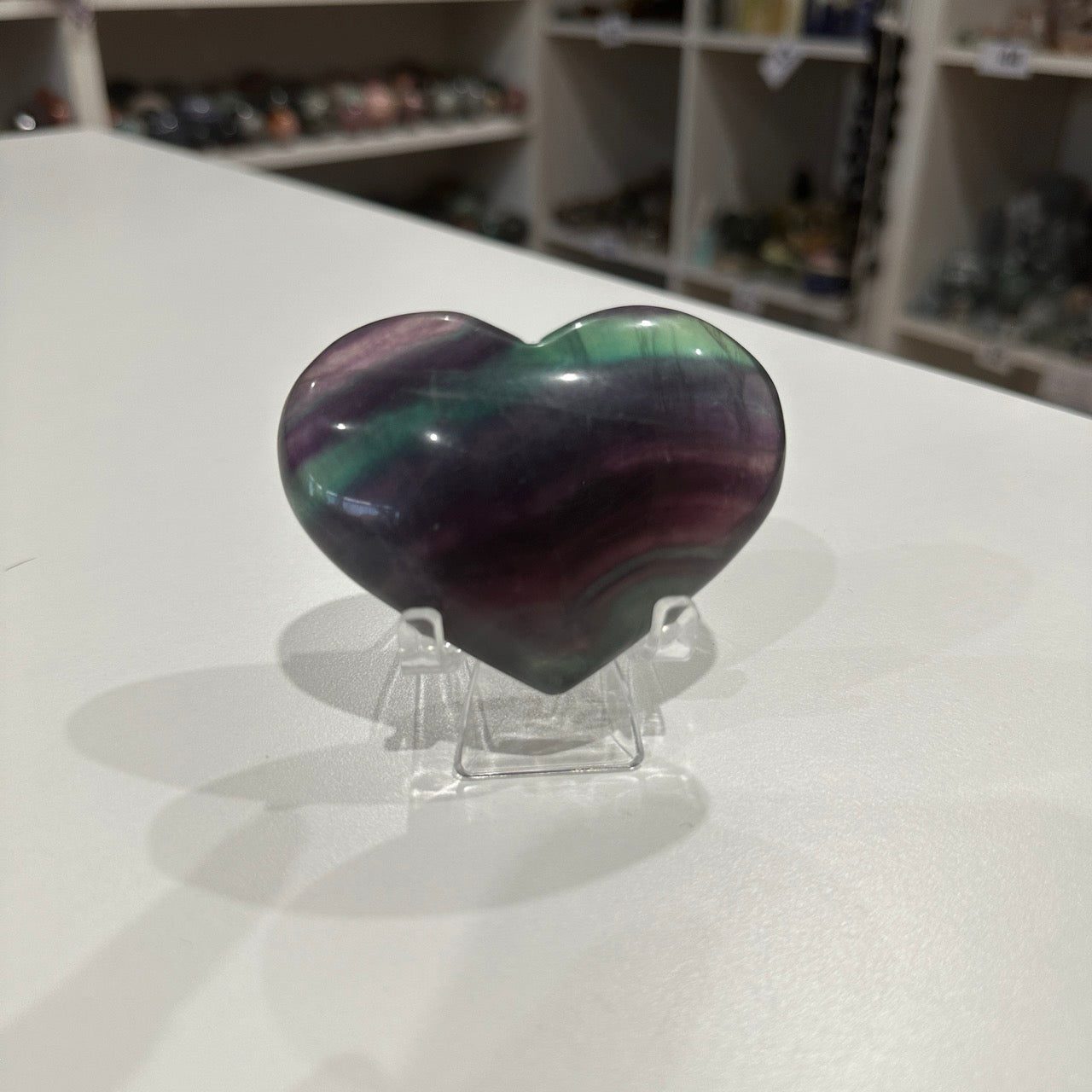 Rainbow Fluorite Heart