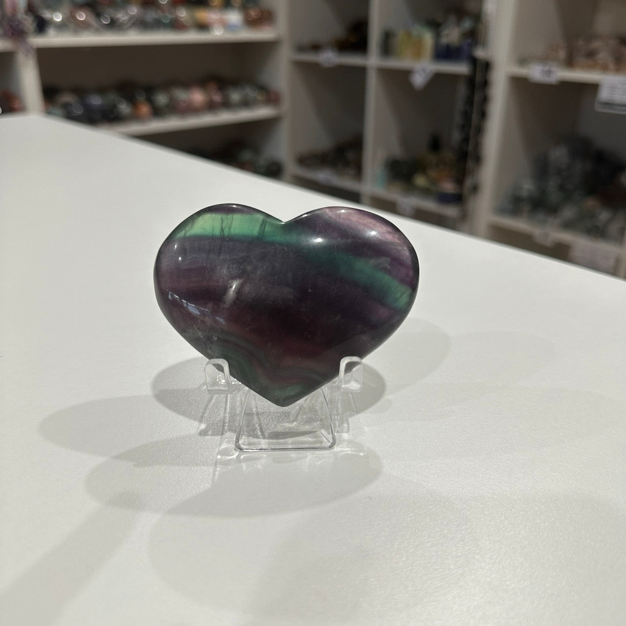 Rainbow Fluorite Heart