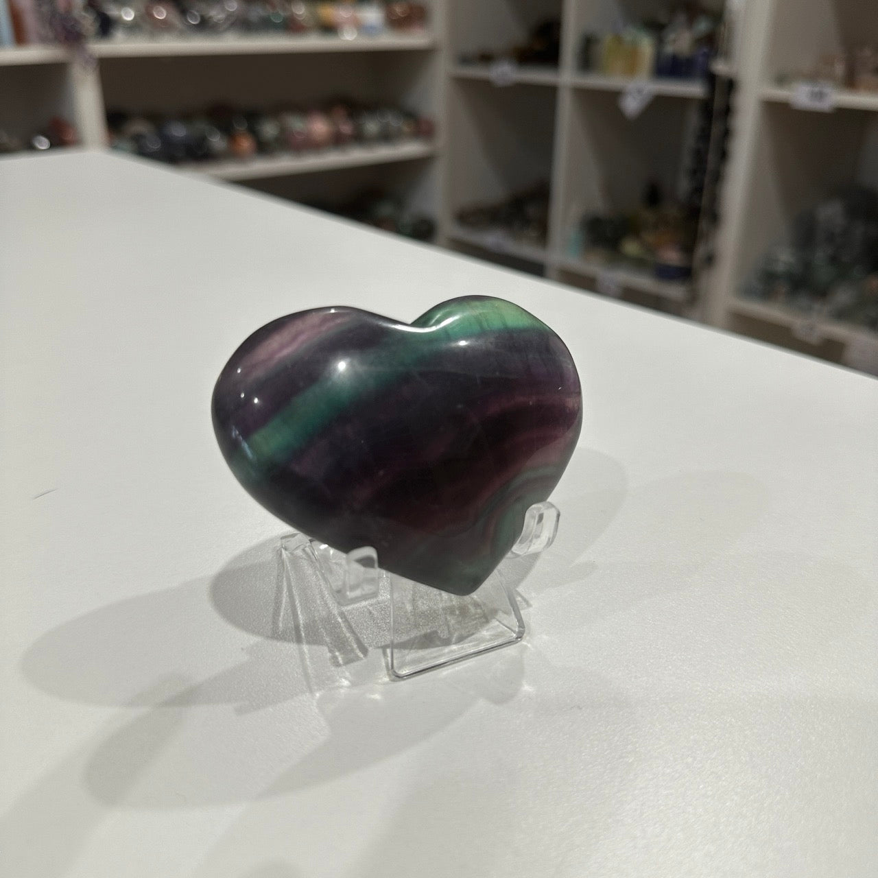 Rainbow Fluorite Heart