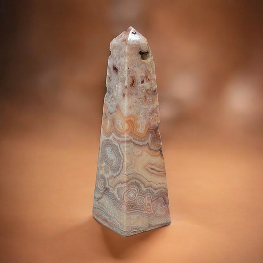 Pink Crazy Lace Agate Tower