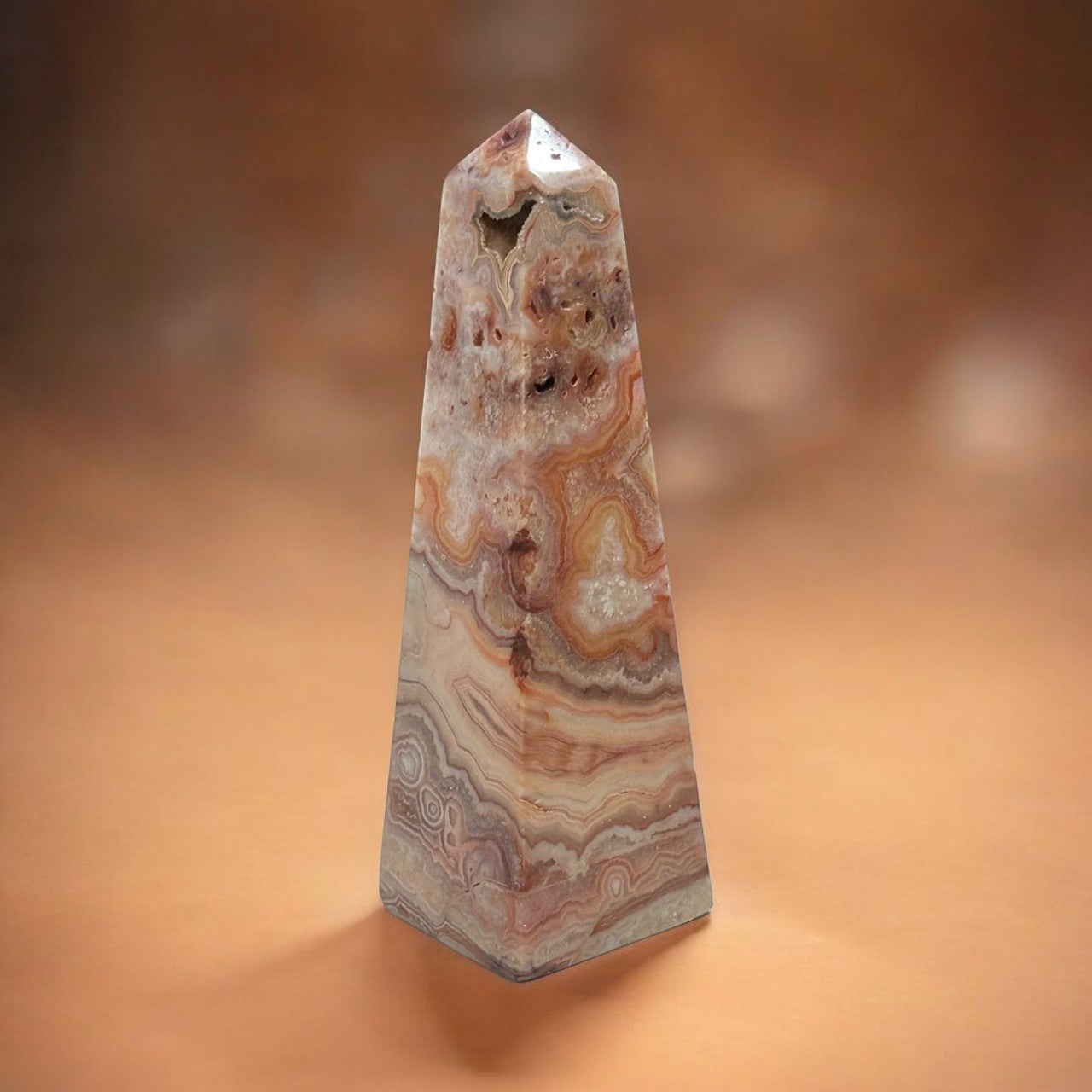 Pink Crazy Lace Agate Tower