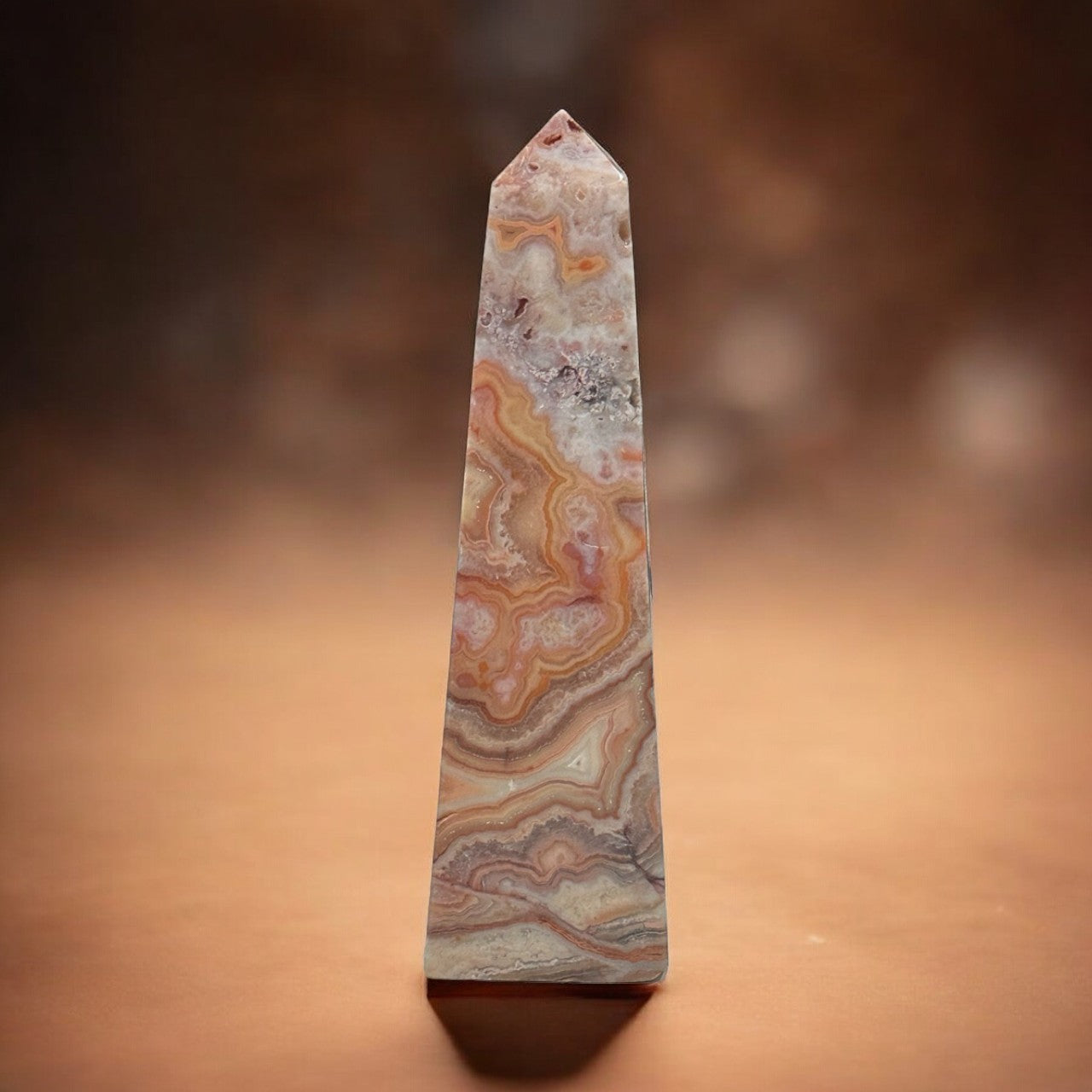 Pink Crazy Lace Agate Tower