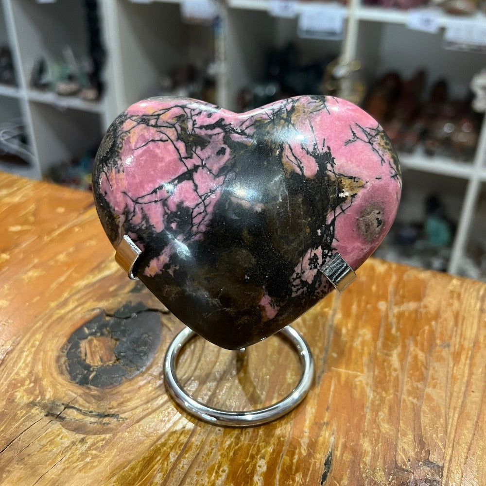 Heart Rhodes Rhodonite Heart – Crystals by Sisters