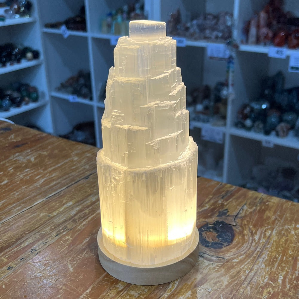 Selenite Iceberg Tower/Lamp - 20cm