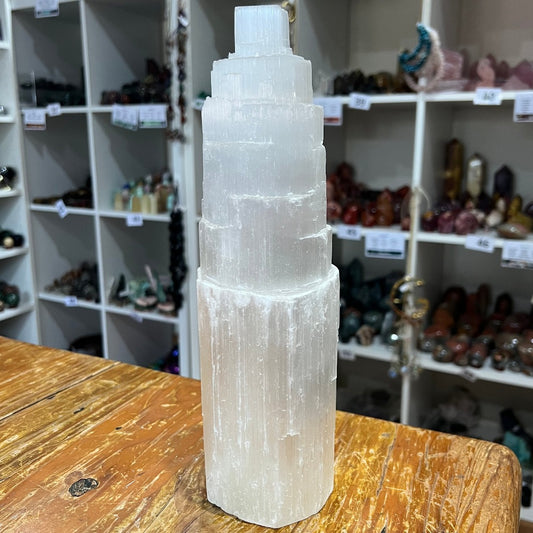 Selenite Iceberg Tower/Lamp - 25cm