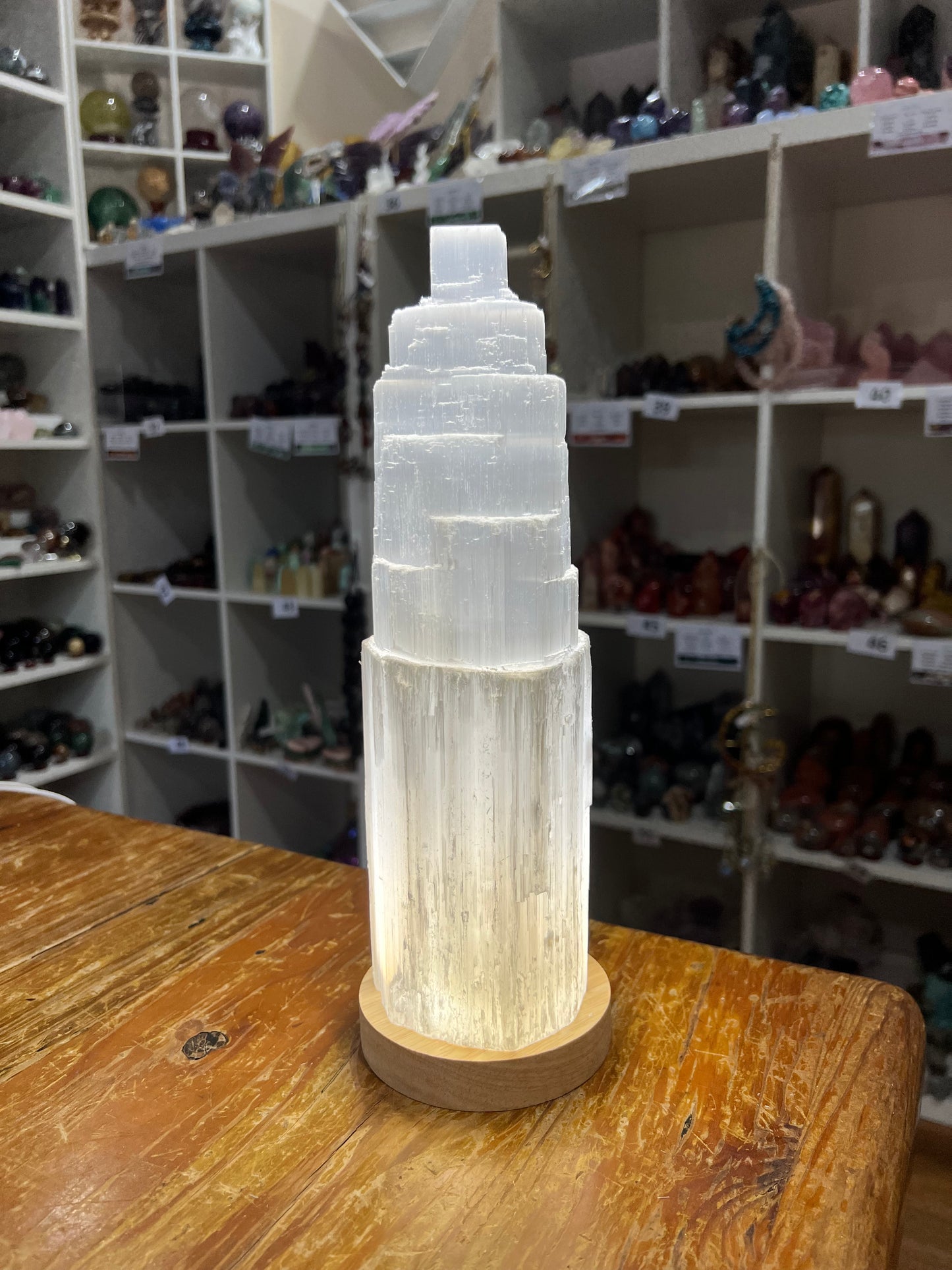 Selenite Iceberg Tower/Lamp - 25cm