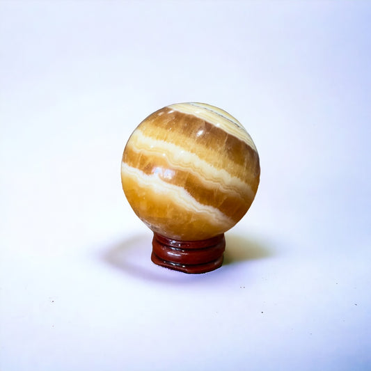 Orange Banded Calcite Sphere