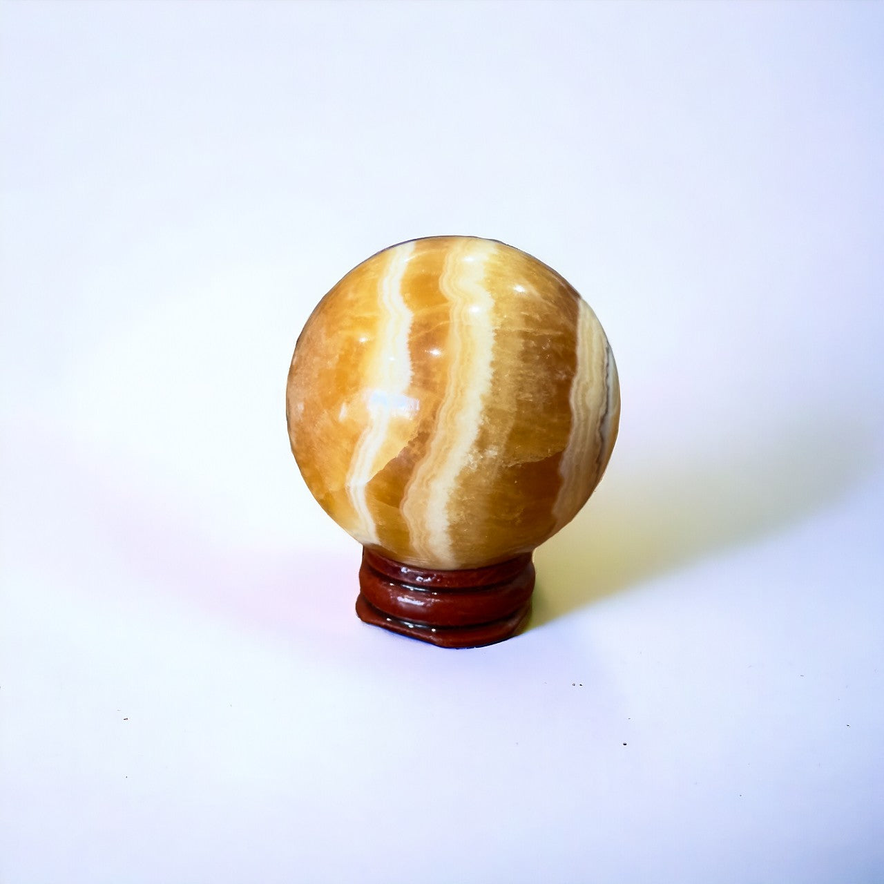 Orange Banded Calcite Sphere