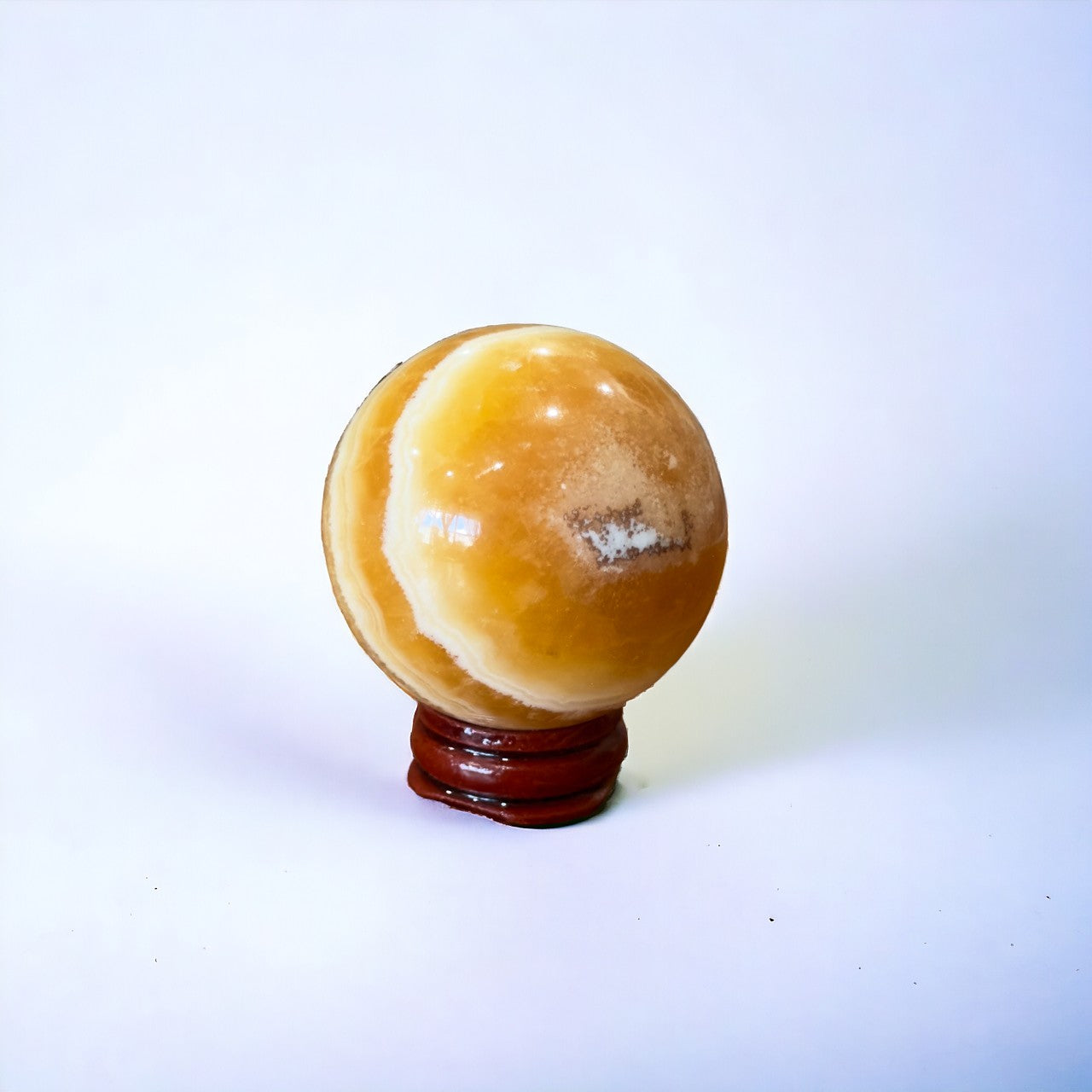 Orange Banded Calcite Sphere