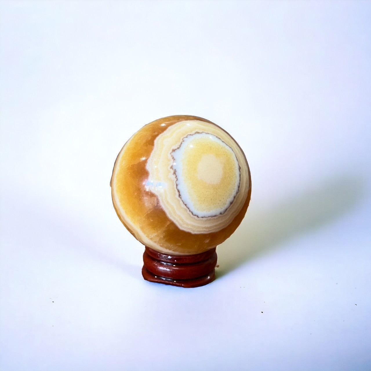 Orange Banded Calcite Sphere