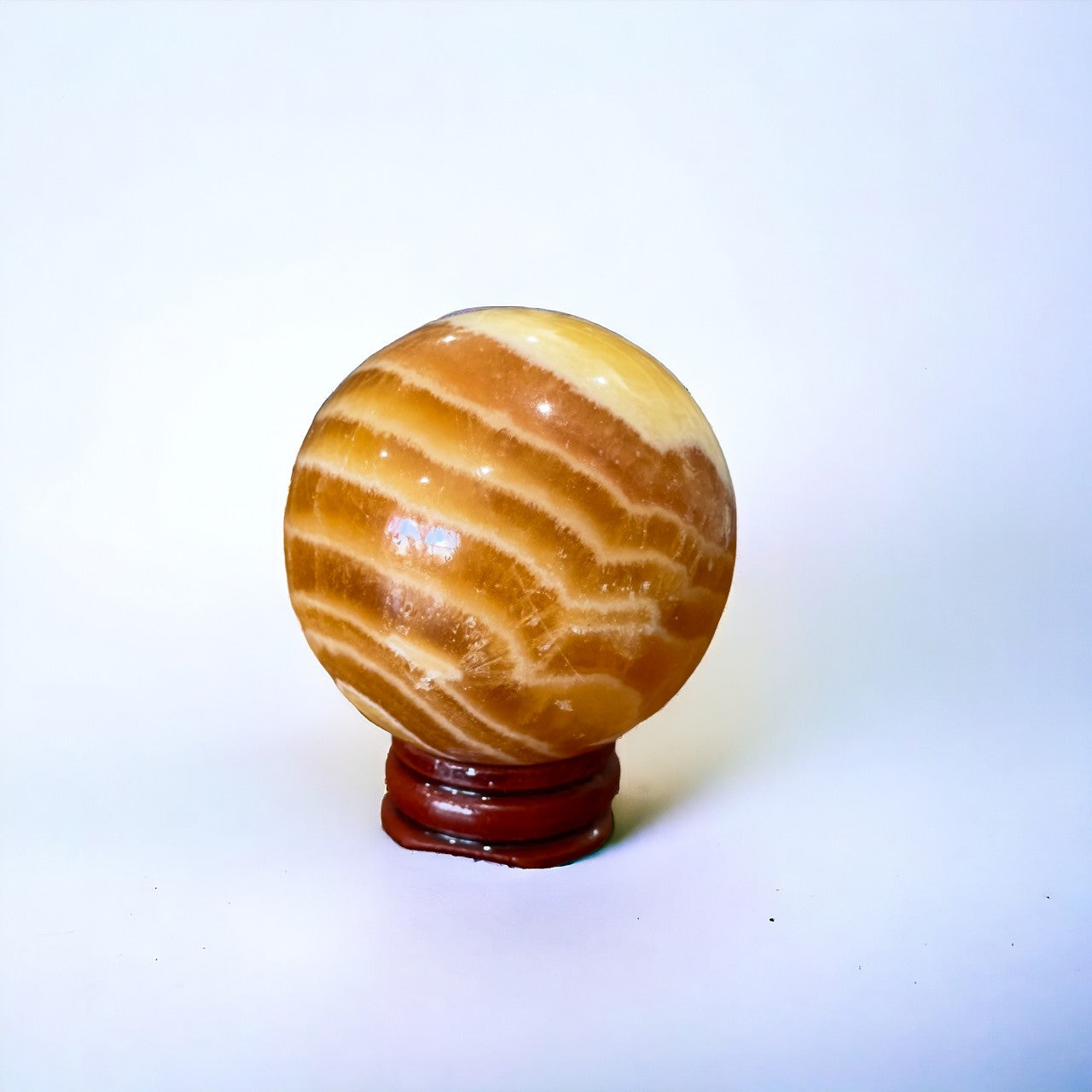 Orange Banded Calcite Sphere