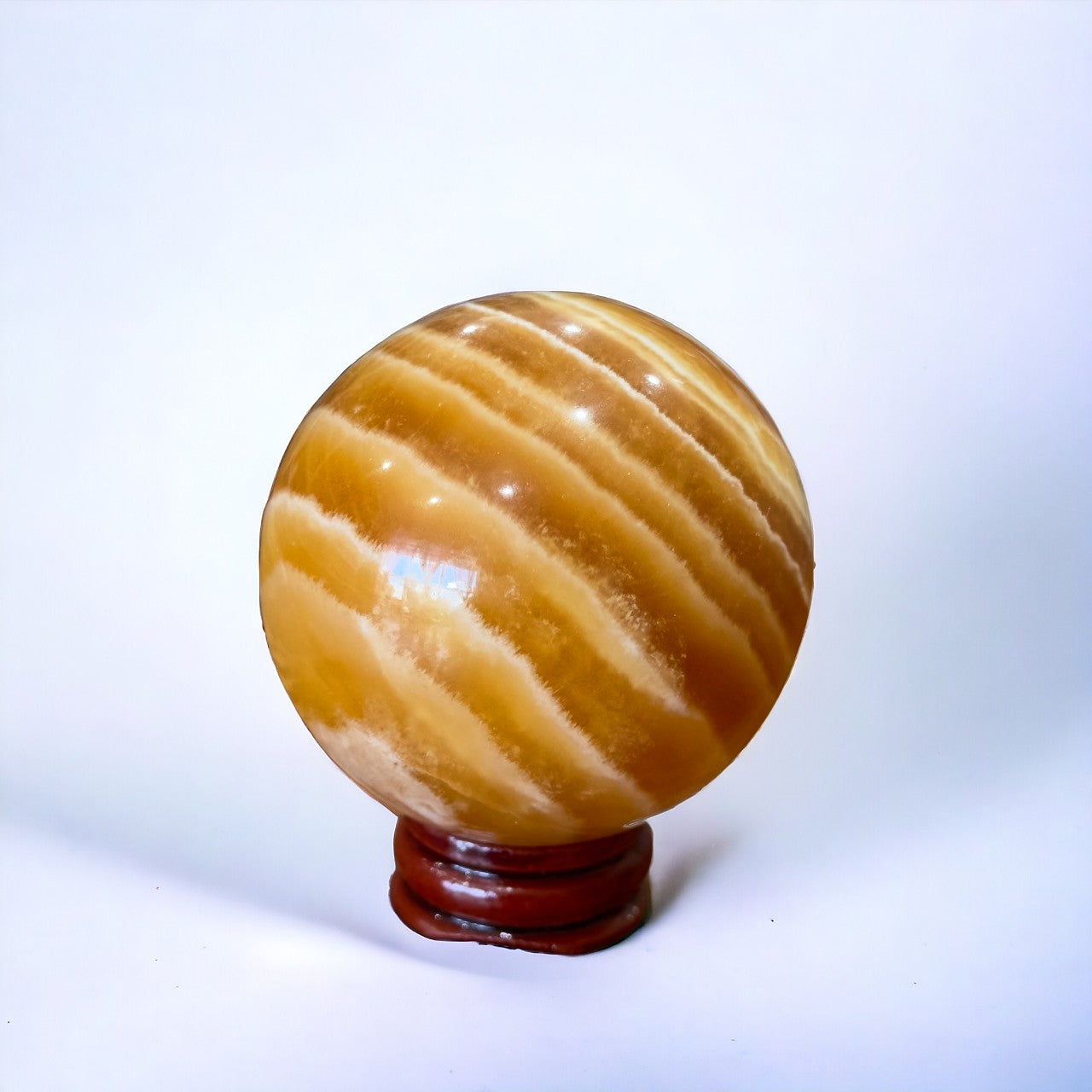 Orange Banded Calcite Sphere