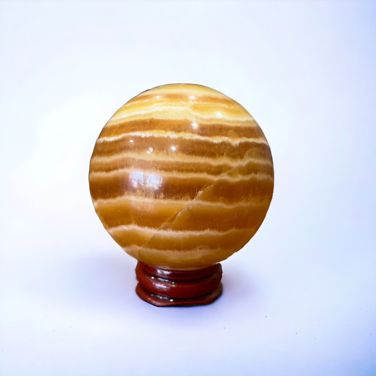 Orange Banded Calcite Sphere