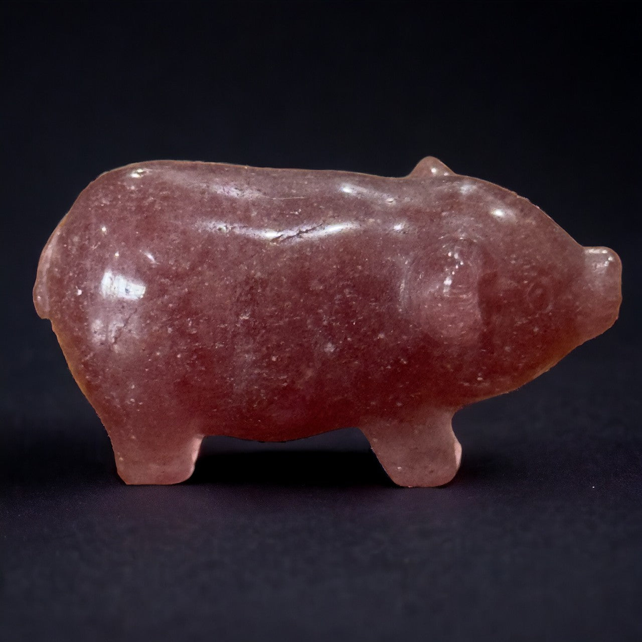 Strawberry Quartz Pig – Crystals by Sisters