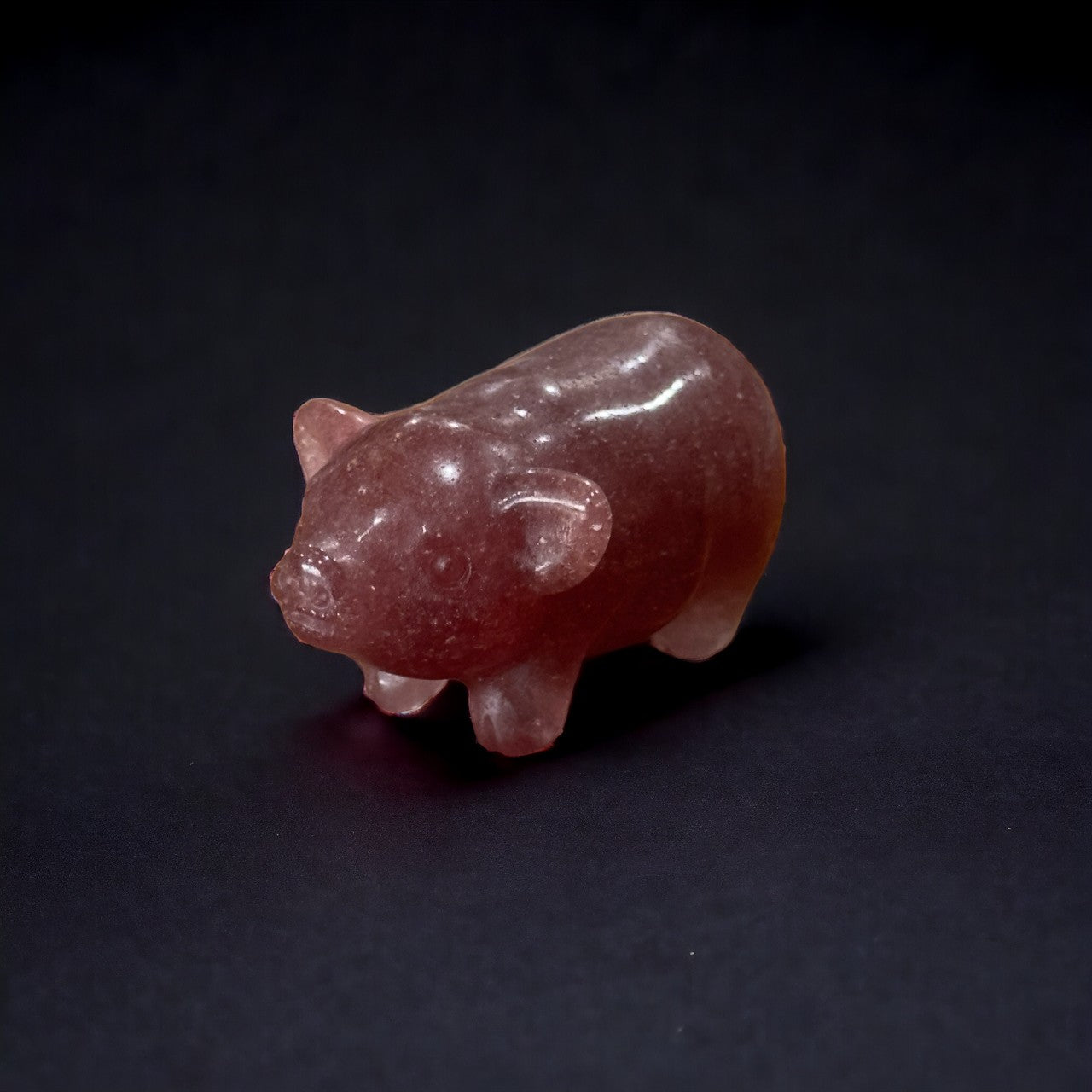 Strawberry Quartz Pig – Crystals by Sisters