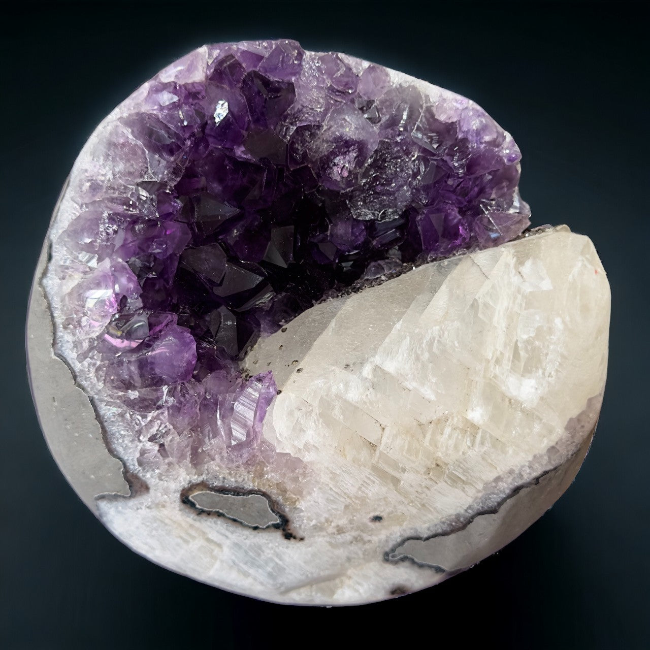 Amethyst with Calcite Geode on Stand | 1.7kg