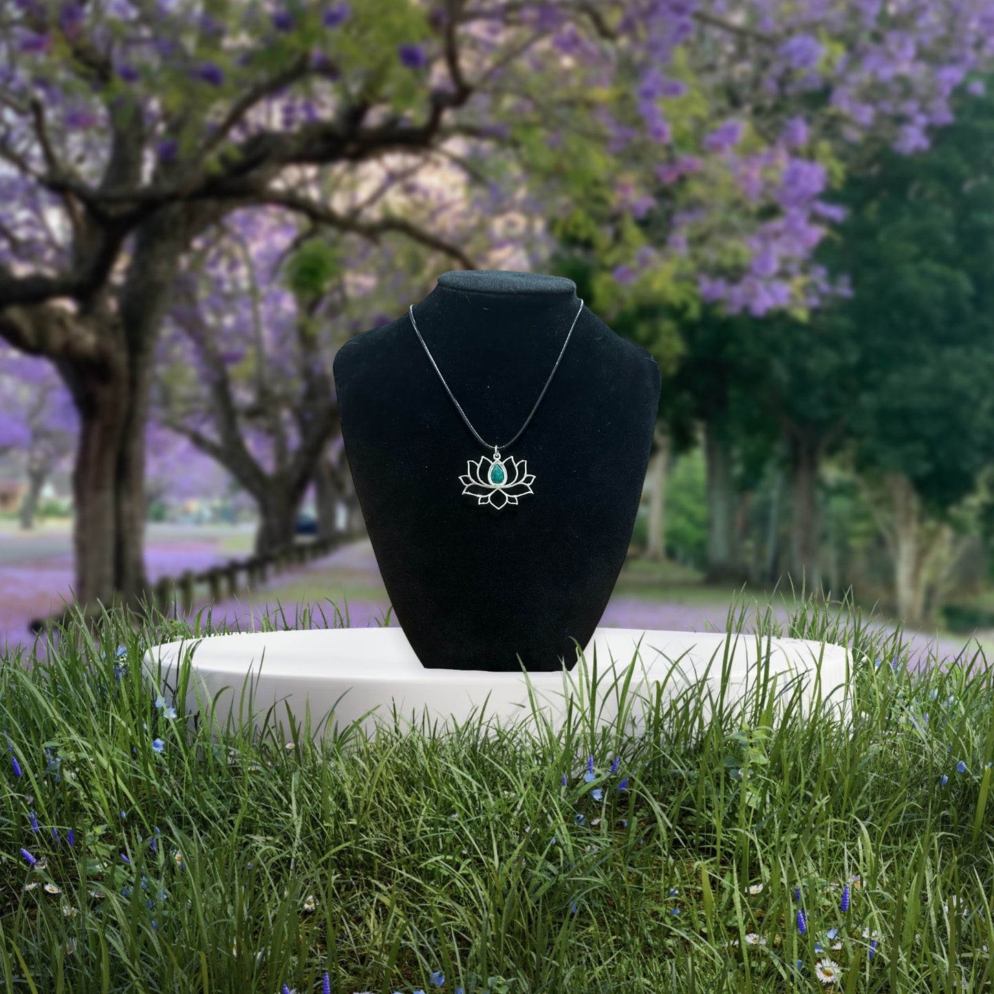 Emerald Lotus Pendant