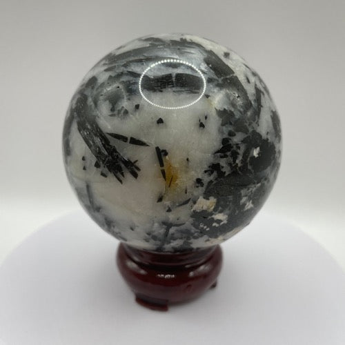 Black Tourmaline in Quartz Sphere