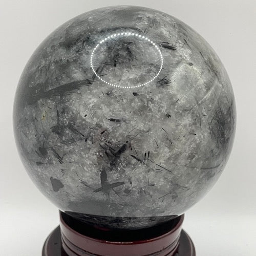 Black Tourmaline in Quartz Sphere with Stand - Extra Large