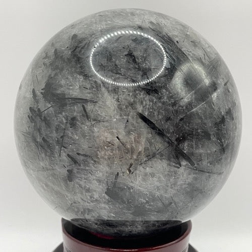 Black Tourmaline in Quartz Sphere with Stand - Extra Large