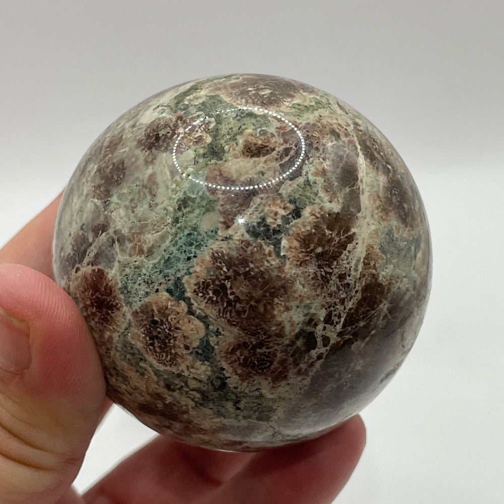 Green Flower Jasper Sphere