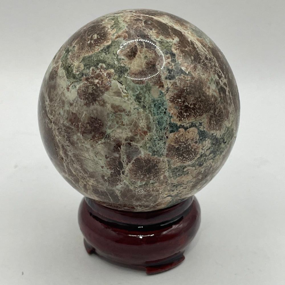 Green Flower Jasper Sphere