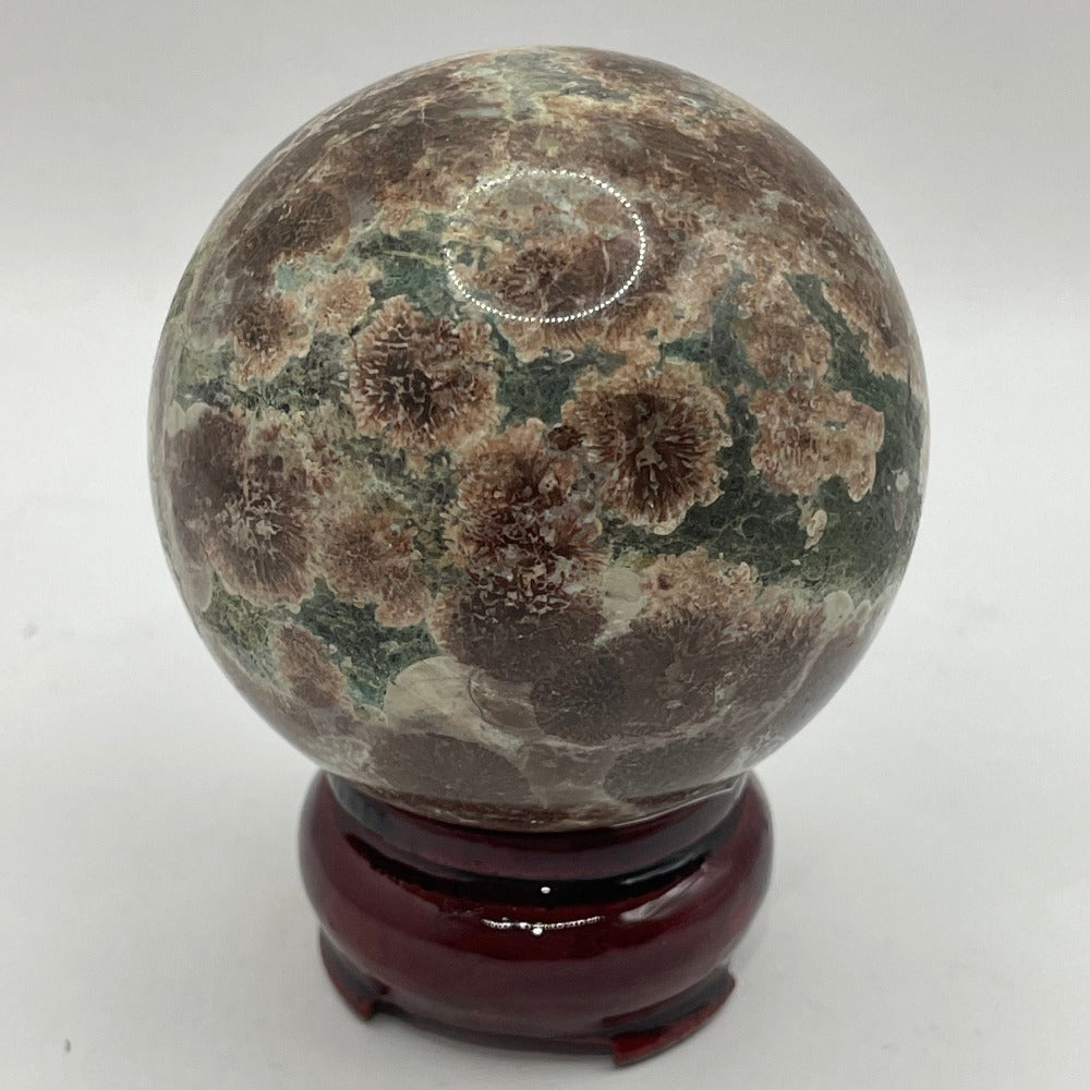 Green Flower Jasper Sphere